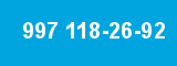 997 118-26-92 997 118-26-92